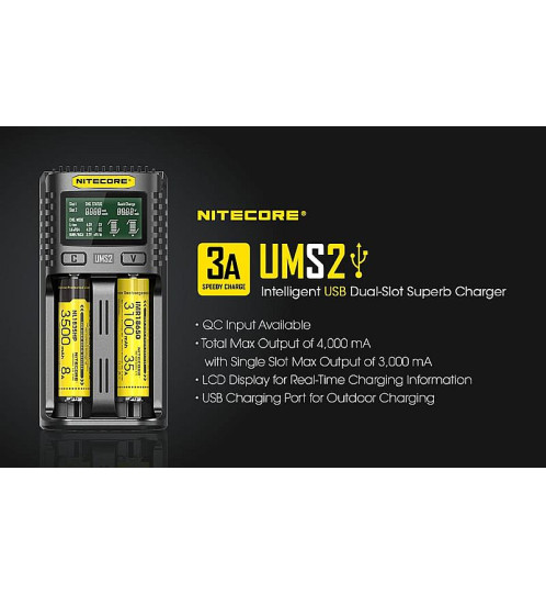 Nitecore UMS2 USB-Schnelladegerät